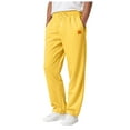 thumbnail image 1 of SLdy Men's Running Joggers with Pockets for Hiking Climbing Backpacking Outdoor Pants, Yellow M, 1 of 5