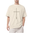 thumbnail image 1 of SLdy Mens Christian T Shirts Mens Oversized T Shirt God Faith Religious Tshirt, Beige S, 1 of 7