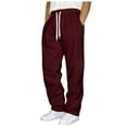 thumbnail image 1 of SLdy Mens Sweatpants Straight-Leg with Pockets Elastic Drawstring Waist Jogging Running Workout Gym Athletic Activewear Casual Comfort, XXL, 1 of 5