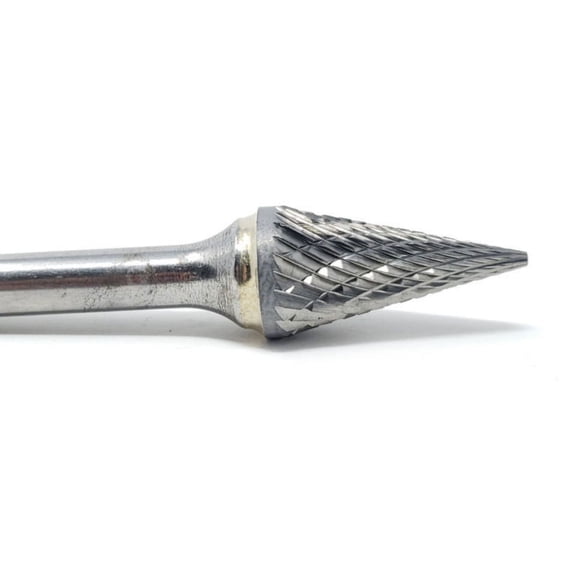SM-5 Double Cut Cone Pointed End 1/2" x 7/8" Carbide Burr Bur Tool Die Grinder Bit 1/4" Shank