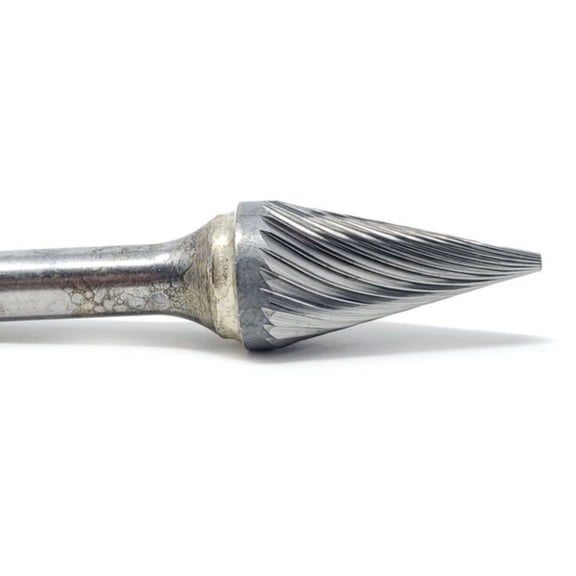 SM-5 Single Cut Cone Pointed End 1/2" x 7/8" Carbide Burr Bur Tool Die Grinder Bit 1/4" Shank
