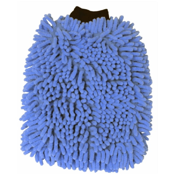 SM Arnold 7.5" x 10.5" Microfiber Chenille Wash Mitt - Cuff Included - Blue