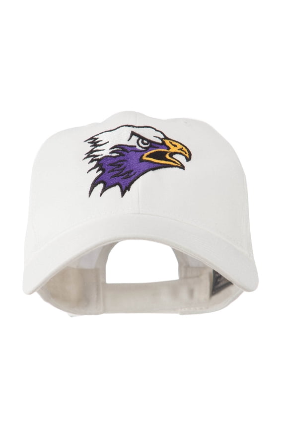 SM Eagle Head Mascot Embroidered Cap - White OSFM