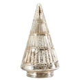 thumbnail image 1 of Glass Ribbed Christmas Tree Tabletop Decoration, Gold, 7.9", by My Texas House, 1 of 5