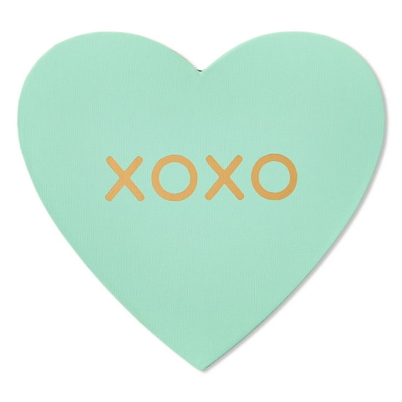 Heart-Shaped XOXO Gift Box, Green, 6" x 6" x 2", Valentine's Day by Way To Celebrate