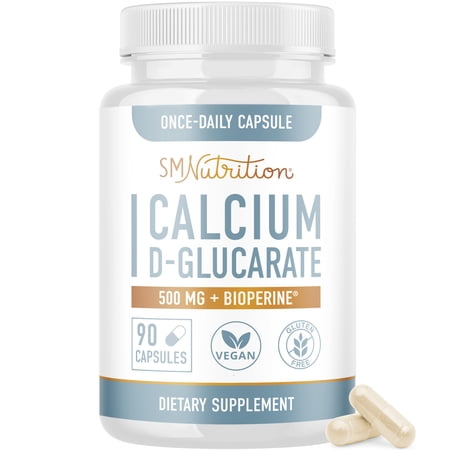 Calcium D-Glucarate 500mg | CDG for Liver Detox, Cleanse, Hormone Balance & Metabolism Support | 90 Ct