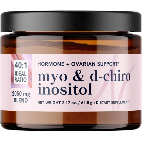 Myo-Inositol & D-Chiro Inositol Powder for Menstrual Cycle & Ovarian Health Support | 40:1 Ratio | 2.17 oz, 30 Servings