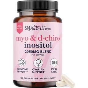 Myo-Inositol & D-Chiro Inositol for Hormone Balance for Women | Microbeadlets to Regulate Menstrual Cycle & Support Ovarian Health | 40:1 Ratio Myo & D Chiro | Non-GMO | 120 Ct (1 Month Supply)