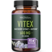 Vitex Chasteberry for Hormone Balance, Fertility & Menstrual Cycle Support | Gluten-Free, 3 Month Supply | 90 Ct