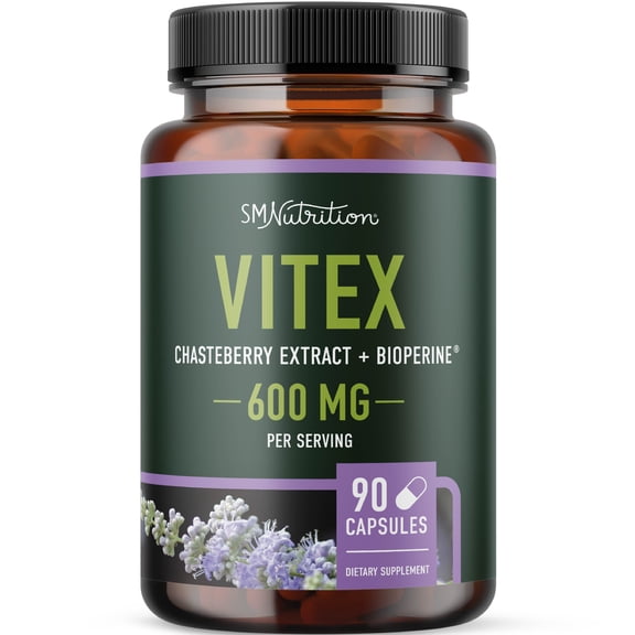 Vitex Chasteberry for Hormone Balance, Fertility & Menstrual Cycle Support | Gluten-Free, 3 Month Supply | 90 Ct