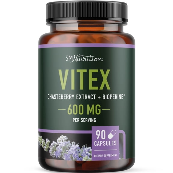 SMNutrition Vitex Chasteberry Dietary Supplement 600 mg 90 Capsules
