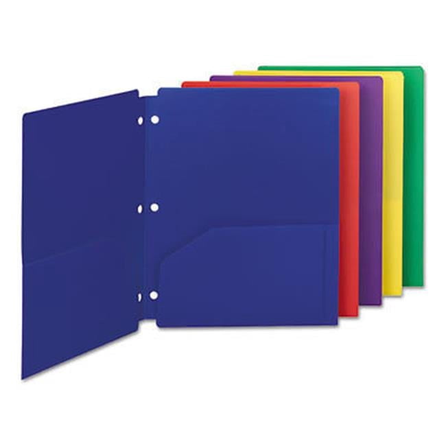 SM  Poly Snap-in 2-Pocket Folder - Assorted Colors - Pack of 10 - Durable Design