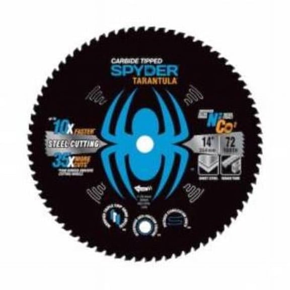 SM Products 135734 14 in. 72 Tooth Spyder Tarantula Metal Cutting Circular Saw Blade - Ring Pack