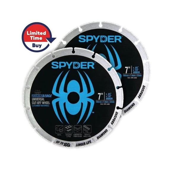 Spyder Diamond Bite 7-Inch Cut-Off Wheel (2-Pack) 14007-2