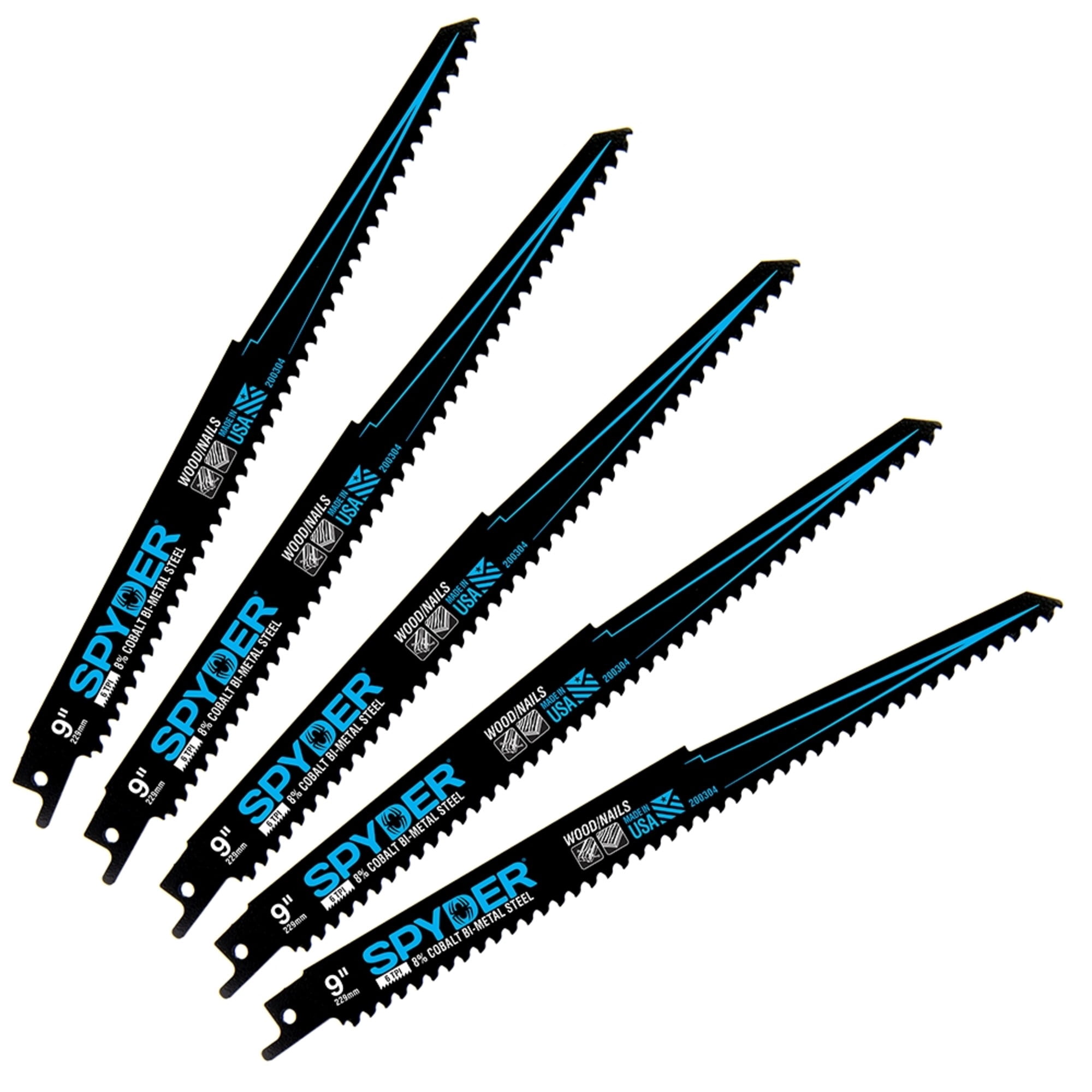Spyder Black Series™ 9-Inch 6-TPI Metal/Wood Cutting Reciprocating Saw Blades (5-Pack) 200304