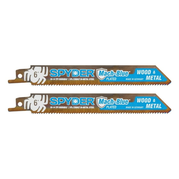 Spyder Mach-Blue 6-Inch 10-14TPI Reciprocating Blade (2-Pack) 200319
