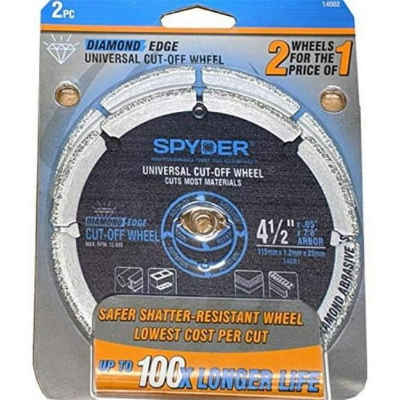 SM Products 135735 4.5 in. Spyder Diamond Edge Universal Cut Off Wheel - 2 Piece