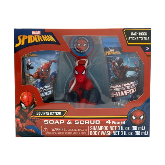 Spiderman Soap & Scrub, 4 Pieces, Web Slingin' Watermelon Scented, Ages 3+