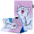 thumbnail image 1 of SM-T220/SM-T225 Case and Cover with Pen Slot, Galaxy Tab A7 Lite 8.7" Case 2021, Allytech Cute PU Leather Multi-Angle Viewing Stand Full Body Protective Wallet Card Pocket Case, Smile Cat, 1 of 6