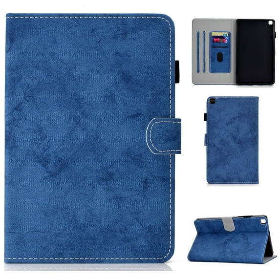 SM-T220/T225 Case and Cover, Galaxy Tab A7 Lite Case 2021 Released, Allytech Slim Painted PU Leather Shockproof Folio Stand Case with Card Slots for Samsung Galaxy Tab A7 Lite 8.4", Blue