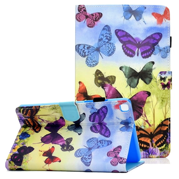 SM-T220/T225 Case and Cover, Galaxy Tab A7 Lite Case 2021 Released, Allytech Slim Painted PU Leather Shockproof Folio Stand Case with Card Slots for Samsung Galaxy Tab A7 Lite 8.4", Colorful Butterfly
