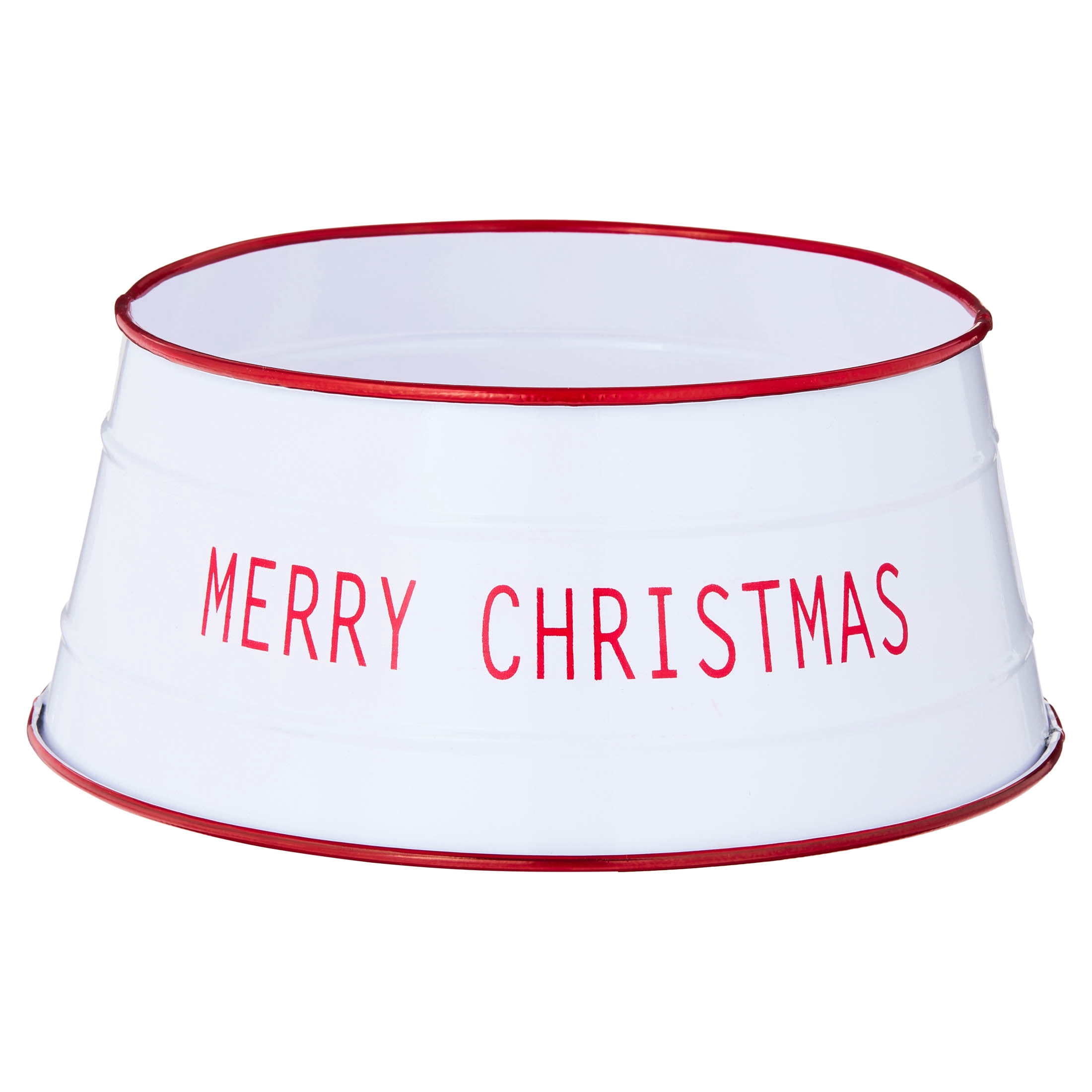 Metal Mini Christmas Tree Collar, Red and White, 9", by Holiday Time