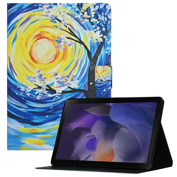 SM-X200/SM-X205 Cover for Galaxy Tab A8 10.5" 2021, Allytech Slim PU Leather Shell Folio Stand Credit Card Holder Magnetic Snap Case with Auto Sleep Wake for Samsung Tab A8 X200/X205 2021, Starry Sky