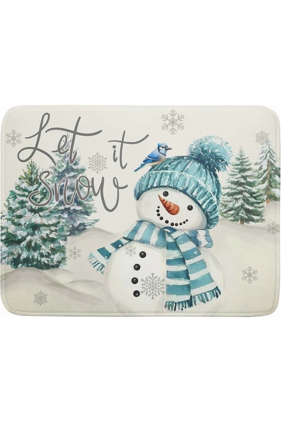18"x24" Winter Blue Snowflakes Dish Drying Mat Christmas Snow Falling Nature Ice Dish Drainer Mats for Kitchen Microfiber Reversible Dish Drying Rack Pad for Countertop Tabletop Decor