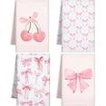 thumbnail image 1 of SM-XLHN 4 Pcs Pink Bow Coquette Kitchen Towels Trendy Cute Pink Hand Towels Coquette Bow Gifts Preppy Microfiber Kitchen supplies for Hostess Housewarming, 18 x 26 in, 1 of 6