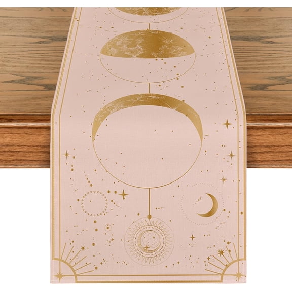 SM-XLHN Astrology Moon Magic Art Table Runner, Seasonal Mystical Gothic Kitchen Dining Table Decoration for Home Party Decor 13x72 Inch
