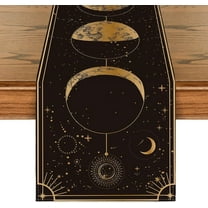 SM-XLHN Astrology Moon Magic Art Table Runner, Seasonal Mystical Gothic Kitchen Dining Table Decoration for Home Party Decor 13x72 Inch