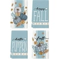 thumbnail image 1 of SM-XLHN Blue Stripes Polka Dot Pumpkin Fall Kitchen Towels Dish Towels, 18x26 Inch Farmhouse Maple Leaves Autumn Decoration Hand Towels Set of 4, 1 of 6