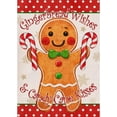 thumbnail image 1 of SM-XLHN Christmas Gingerbread Wishes and Candy Cane Kisses Decorative Burlap Garden Flag, Xmas Home Yard Small Outdoor Decor, Winter Outside Decoration Double Sided 12 x 18, 1 of 6