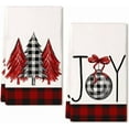 thumbnail image 1 of SM-XLHN Christmas Kitchen Towels Set of 2,Black Buffalo Plaid Xmas Tree Dish Towels 18x26 Inch Drying Dishcloth,Farmhouse Home Decoration AD008, 1 of 6