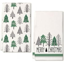 SM-XLHN Christmas Kitchen Towels Set of 2,Black Xmas Tree Dish Towels 18x26 Inch,Hoilday Farmhouse Home Decoration AD101