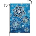thumbnail image 1 of SM-XLHN Christmas Snowflake Garden Flag Welcome Winter Xmas 12x18 Inch Double Sided Holiday Seasonal Plaid Small Burlap Yard Sign Outside Home Outdoor House Decoration, 1 of 6