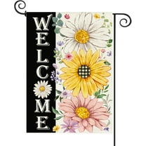 SM-XLHN Fall Pumpkins Garden Flag 12.5 x 18 Inch Double Sided Harvest Autumn Eucalyptus Leaves Welcome Thanksgiving Holiday Small Burlap Flag Seasonal Outside Patio Outdoor Decoration