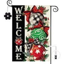 SM-XLHN Fall Pumpkins Garden Flag 12.5 x 18 Inch Double Sided Harvest Autumn Eucalyptus Leaves Welcome Thanksgiving Holiday Small Burlap Flag Seasonal Outside Patio Outdoor Decoration