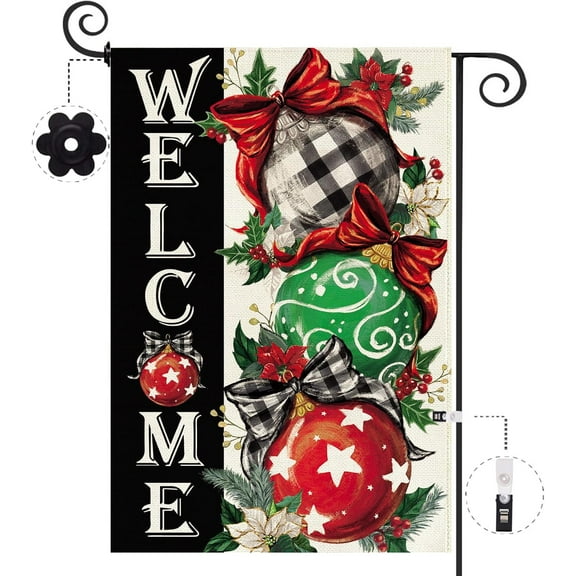 SM-XLHN Fall Pumpkins Garden Flag 12.5 x 18 Inch Double Sided Harvest Autumn Eucalyptus Leaves Welcome Thanksgiving Holiday Small Burlap Flag Seasonal Outside Patio Outdoor Decoration