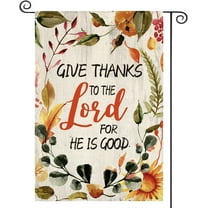 SM-XLHN Give Thanks to The Lord For He Is Good House Flag 28 x 40 Inch Double Sided, Fall Thanksgiving Harvest Holiday Yard Outdoor Decorative Flag