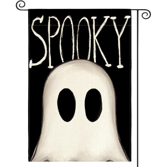 SM-XLHN Halloween Ghost House Flag 28x40 Inch Double Sided Outside, Spooky Yard Outdoor Decorative Flag