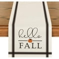thumbnail image 1 of SM-XLHN Hello Fall Pumpkin Table Runner, Seasonal Harvest Vintage Thanksgiving Kitchen Dining Table Decoration for Indoor Outdoor Home Party Decor 13 x 72 Inch, 1 of 6