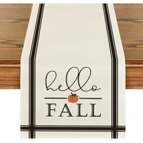 SM-XLHN Hello Fall Pumpkin Table Runner, Seasonal Harvest Vintage Thanksgiving Kitchen Dining Table Decoration for Indoor Outdoor Home Party Decor 13 x 72 Inch