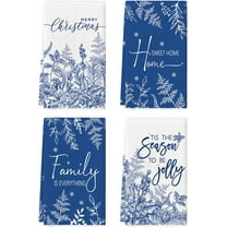 SM-XLHN Holly Merry Christmas Kitchen Towels Dish Towels, 18x26 Inch Holiday Home Sweet Home Jolly Winter Decoration Hand Towels Set of 4
