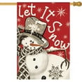 thumbnail image 1 of SM-XLHN Let It Snow Snowflake Snowman Christmas House Flag 28x40 Inch Double Sided, Black Winter Holiday Yard Outdoor Decorative Flag, 1 of 6