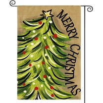 SM-XLHN Merry Christmas House Flag 28x40 Inch Double Sided, Christmas Tree Xmas Winter Holiday Yard Outdoor Decorative Flag