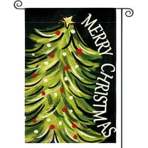 SM-XLHN Merry Christmas House Flag 28x40 Inch Double Sided, Christmas Tree Xmas Winter Holiday Yard Outdoor Decorative Flag