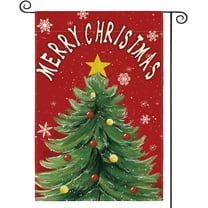 SM-XLHN Merry Christmas House Flag 28x40 Inch Double Sided Outside, Christmas Tree Star Winter Holiday Yard Outdoor Decorative Flag