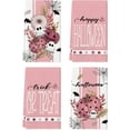 thumbnail image 1 of SM-XLHN Pink Ghost Polka Dot Pumpkin Happy Halloween Kitchen Towels Dish Towels, 18x26 Inch Farmhouse Bat Flower Decoration Hand Towels Set of 4, 1 of 6