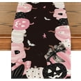 thumbnail image 1 of SM-XLHN Pink Jack-O-Lantern Pumpkin Bat Halloween Table Runner, Holiday Kitchen Dining Table Decoration for Indoor Outdoor Home Party Decor 13 x 72 Inch, 1 of 6